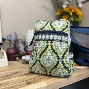 Vera Bradley Navy and Lime Patterned Backpack